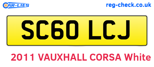 SC60LCJ are the vehicle registration plates.