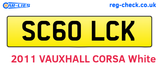 SC60LCK are the vehicle registration plates.