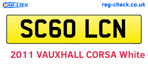 SC60LCN are the vehicle registration plates.