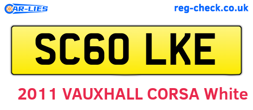 SC60LKE are the vehicle registration plates.