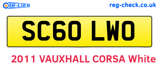 SC60LWO are the vehicle registration plates.