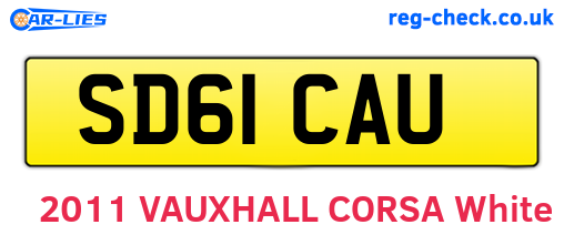 SD61CAU are the vehicle registration plates.