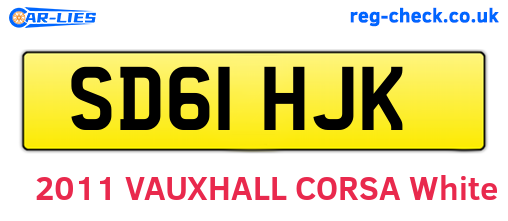 SD61HJK are the vehicle registration plates.