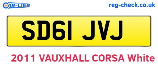 SD61JVJ are the vehicle registration plates.