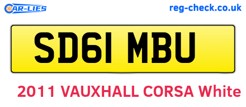 SD61MBU are the vehicle registration plates.