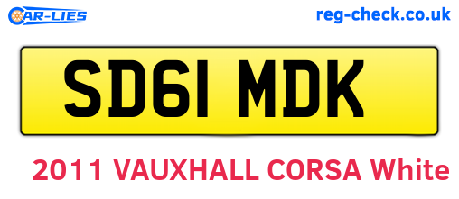 SD61MDK are the vehicle registration plates.