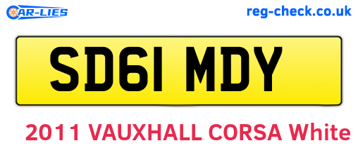 SD61MDY are the vehicle registration plates.