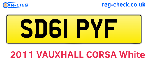 SD61PYF are the vehicle registration plates.