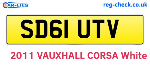 SD61UTV are the vehicle registration plates.