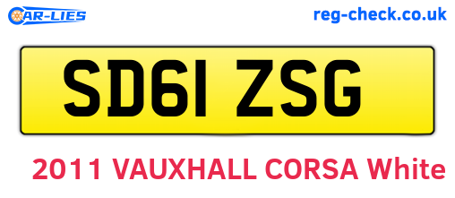 SD61ZSG are the vehicle registration plates.