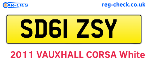 SD61ZSY are the vehicle registration plates.