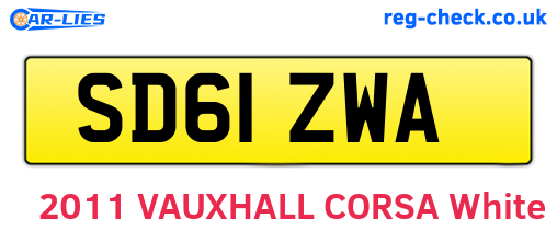 SD61ZWA are the vehicle registration plates.