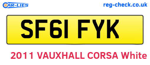 SF61FYK are the vehicle registration plates.