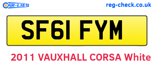 SF61FYM are the vehicle registration plates.