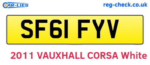 SF61FYV are the vehicle registration plates.