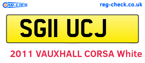 SG11UCJ are the vehicle registration plates.