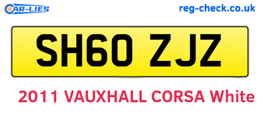 SH60ZJZ are the vehicle registration plates.