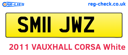 SM11JWZ are the vehicle registration plates.