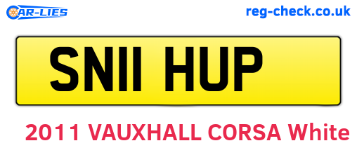SN11HUP are the vehicle registration plates.