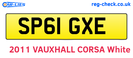 SP61GXE are the vehicle registration plates.