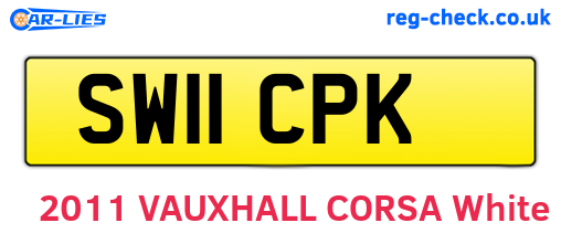 SW11CPK are the vehicle registration plates.