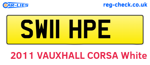SW11HPE are the vehicle registration plates.