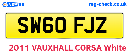 SW60FJZ are the vehicle registration plates.