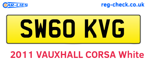 SW60KVG are the vehicle registration plates.