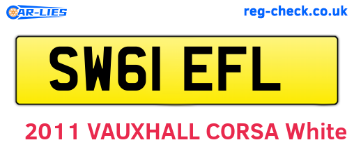 SW61EFL are the vehicle registration plates.