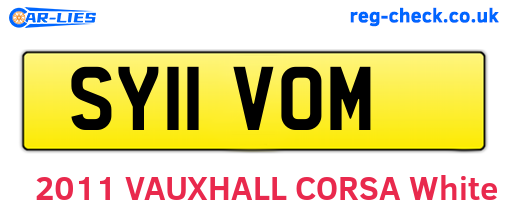 SY11VOM are the vehicle registration plates.