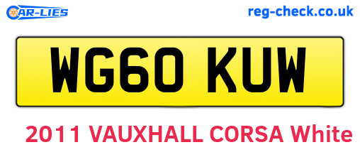 WG60KUW are the vehicle registration plates.