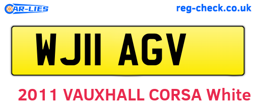 WJ11AGV are the vehicle registration plates.