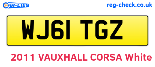 WJ61TGZ are the vehicle registration plates.