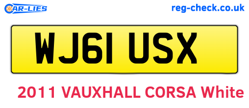 WJ61USX are the vehicle registration plates.