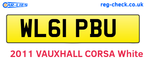 WL61PBU are the vehicle registration plates.