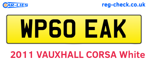 WP60EAK are the vehicle registration plates.