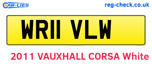 WR11VLW are the vehicle registration plates.