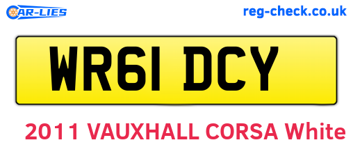 WR61DCY are the vehicle registration plates.