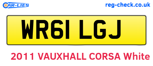 WR61LGJ are the vehicle registration plates.