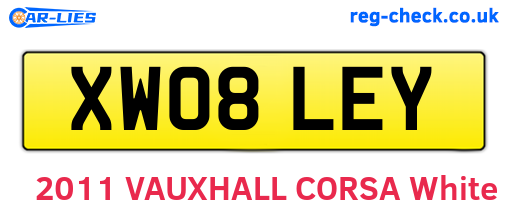 XW08LEY are the vehicle registration plates.