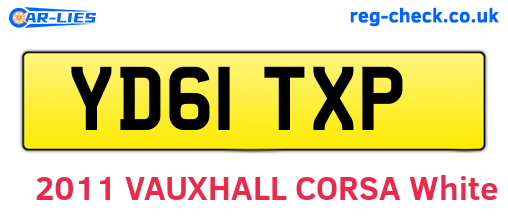 YD61TXP are the vehicle registration plates.