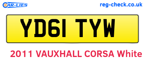 YD61TYW are the vehicle registration plates.