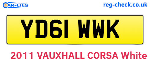 YD61WWK are the vehicle registration plates.