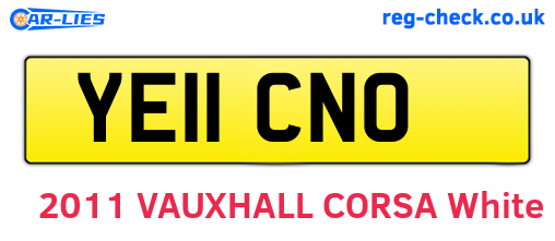 YE11CNO are the vehicle registration plates.