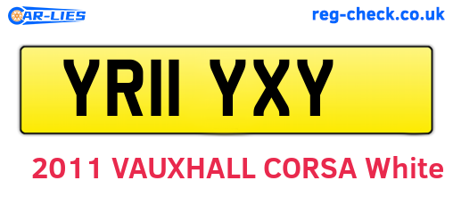 YR11YXY are the vehicle registration plates.