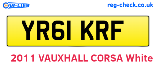 YR61KRF are the vehicle registration plates.