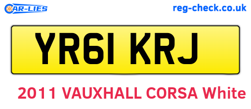 YR61KRJ are the vehicle registration plates.