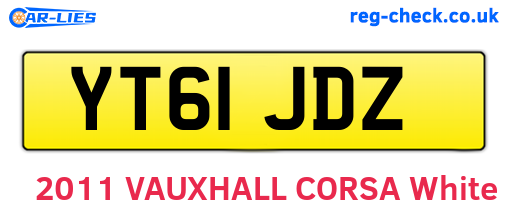 YT61JDZ are the vehicle registration plates.