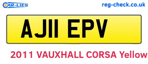 AJ11EPV are the vehicle registration plates.