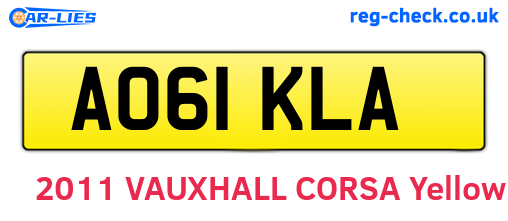 AO61KLA are the vehicle registration plates.